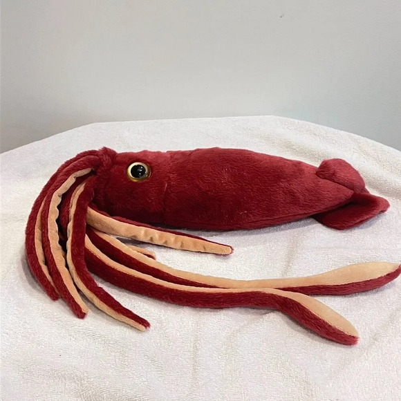 Wild Republic Giant Red Squid Tentacles Big Black Eyes Plush Stuff Toy Sea Ocean - Picture 3 of 10
